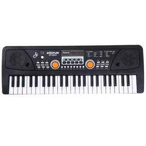 Children BIGFUN 49 Keys USB Electronic Organ Kids Electric Piano With Microphone Black Digital Music Electronic Keyboard Built-in Stereo Speakers With 16 Tones 8 Rhythms 6 Demo