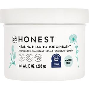 The Honest Company Head-to-Toe Healing Ointment, Multi-Purpose Baby Balm, Hypoallergenic, Fragrance-Free, Vegan, 10 oz