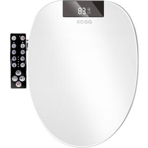 XCQQ Electric Heated Bidet Toilet Seat with Warm Water Wash, Warm Air Dryer, Soft Closed Lid, Night Light, LED Display, Toilet Seat with Bidet Requires Outlet - Round