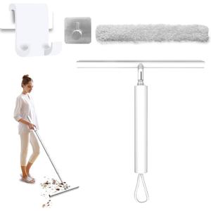 Shower Squeegee Shower for Shower Glass Doors, Squeegee Window Cleaning, 47'' Telescopic Window Washing Kit, Window Cleaning Kit,Professional Window Squeegee, Squeegee Broom Floor (White)