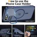 YFEMLAZ for iPhone 15 Case(Built-in Invisible Kickstand) Heavy Duty MagneticCompatible with MagSafe Military-Grade Drop Protection,Translucent Matte for iPhone 15 Case 6.1",Blue