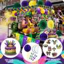 Norme 41 Pcs Mardi Gras Decorations Party Favors Supplies, Mardi Gras Cutouts Purple Green Gold Foil Fringe Curtains Garland Paper Pompoms Hanging Fan Swirls Decor for Home Outdoor Party Supplies