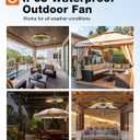 addlon Outdoor Ceiling Fan with Light for Patios, 20 inch Black Waterproof Gazebo Fan Remote&APP Control, 6 Speeds, Noiseless, Dimmable, Reversible, Plug in Hook Mount Ceiling Fan for Pergola Canopy