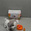 OR OR TU Walking Barking Toy Dog with Remote Control Leash, Plush Puppy Electronic Interactive Toys for Kids, Shake Tail,Pretend Dress Up Realistic Stuffed Animal Dog Age 3 4 5 6+ Years Old Best Gift (Grey+white)