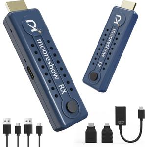 Wireless HDMI Transmitter and Receiver 328FT/100M,4K Decode 1080P@60Hz Wireless HDMI Extender,Plug and Play Portable 2.4G&5G Dual Band for Streaming Video and Audio to Monitor from Laptop/TV Box