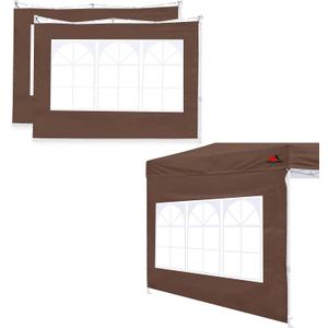 SCOCANOPY Church Window Sidewall for 10x10 Canopy Frame, 3Pack Sunwalls Only,Brown