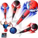 Spider Rocket Launcher for Kids, 4 Rockets with Web Air Pump, Stomping Launch Toys, Outdoor Spider Toys Gifts for 3-10 Year Old Boys & Girls