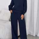 PRETTYGARDEN Womens Sweatsuits 2 Piece Set 2026 Casual Winter Long Sleeve Hoodie Loose Wide Leg Sweatpants Fall Tracksuit (Blue, M)