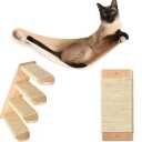 Cat Wall Shelves - Four Step Cat Shelf with Scratch Board, Mounted Cat Shelves, Sturdy Cat Wall Furniture for Indoor Cats