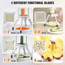 VEVOR Commercial Vegetable Chopper w/ 4 Replacement Blades, Stainless Steel French Fry Cutter Potato Dicer & Fruit Slicer for Restaurants & Home Kitchen