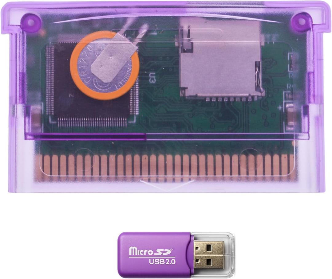 GBA Flash Cartridge with Upgraded Firmware, High-Capacity microSD/TF Card Support, Compatible with GBA, GBA SP, Game Boy Micro, DS and DS Lite via GBA Slot, Supports up to 128GB