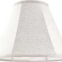 GO&SO Small Beige Lamp Shade for Table Lamps-Bell Bedside Lampshade-6"x13"x9.8" Spider Natural Linen Lampshades Replacement -Traditional Empire Shade Style with Elegant- Assembly Required