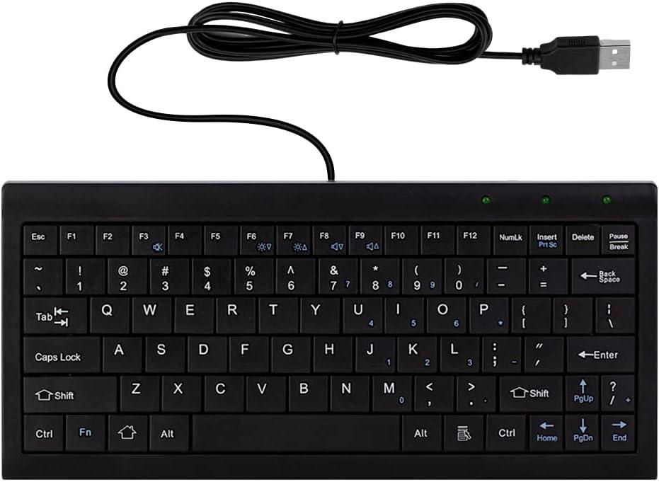 CUQI Mini Keyboard, Small Wired 82 Scissor Keys, USB Interface Compact for Android, Windows PC, Laptop, Raspberry Pi, Windows 10/8/7