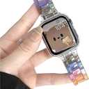 Compatible with Apple Watch Band 49mm 46mm 45mm 44mm 42mm 41mm 40mm 38mm, Fashion Lightweight Bracelet Strap for iWatch Series10/9/8/7/6/5/4/3/2/SE/Ultra 2 (Acrylic Colorful)