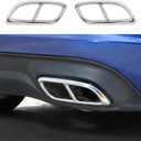 JWWY Stainless Steel Exhaust Muffler Tail Pipe Trim Cover for 2015-2022 Dodge Charger Exterior Accessories (Silver) Pack of 2