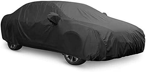 uxcell Car Cover Waterproof All Weather for Car, Full Car Cover Rain Sun Protection Universal Fit for Sedan 178''-185'',Without Side Mirror Space