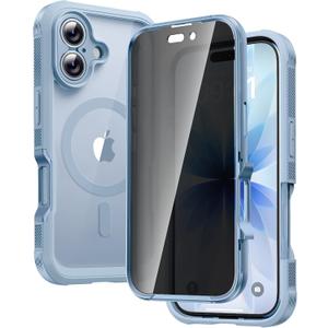 Diaclara Magnetic Designed for iPhone 17 Case 6.3'' [Full Camera Protection] Full Body Bumper,[Compatible with MagSafe] Phone Case w/Built-in Privacy Screen Protector,Blue