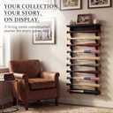Threehoney 10 Mini Baseball Bat Display 32.75 x 16 x 3.25 inch Solid Wood Bat Holder with Ball Stand, Wall Mount Horizontal Display for Collectible Autographed Memorabilia, Home Office Decor