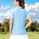 Boladeci Women's Golf Polo Shirts Short Sleeve UPF 50+ Sun Protection 4-Button Tennis Collared Shirts (Blue, S)