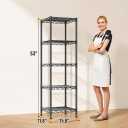 GRANNY SAYS 5-Tier Narrow Storage Shelves for Small Spaces – 15.8" W Metal Shelving Unit, Adjustable Wire Shelf, Freestanding Storage Rack for Bathroom, Laundry, Kitchen Pantry, Garage, Black, 15.8"W x 53"H x 11.8"D