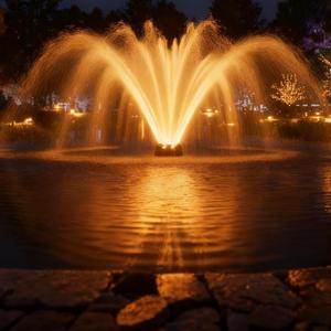 Pond Fountain Aerator with Lights, 1 HP with Dynamic RGB Lighting, Adjustable Modes, Digital Timer, for Large Ponds, Lakes & Outdoor Water Features, 15,000 GPH, 750W 110V, 100FT Cord
