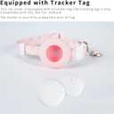 Cat Tracker Collar Breakaway Waterproof with Airtag Holder, Pet Cat Tracking Collar (Pink)