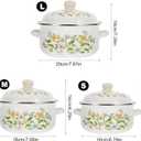 3pcs Set Enamel Pot Broth Pot Enamel Stock Small Sauce Pan Small Cooking Stew Pan Soup Casserole Stovetop Casserole Cooking 、 Binaural Kitchen Utensils