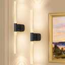 Battery Operated Wall Sconce Set of 2 Black Rechargeable Acrylic Crystal Sconce Wall Decor Set of 2 with 12000mAh CCT Dimmable 350 Rotate Remote Wireless Wall Light for Bedroom Living Room