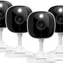 2K Home Security Cameras- Outdoor/Indoor Cameras for Baby/Nanny/Dog, 2.4Ghz WiFi Camera with 2-Way Talk, 24/7 SD Recordings, Color Night Vision, Siren, Works with Alexa/Google Home, C1-White-4P