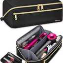 Mancro Hot Hair Tools Travel Bag with Separate Heat Resistant Mat, Large Capacity Wide-open Pouch, Hair Accessories Organizer for Flat Irons, Straighteners, Curling Iron, Travel Essentials for Women