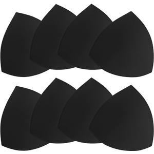 Bra Pad Insert,Removable Sport Bra Cup Triangle Breathable & Reusable Bra Pad for Yoga Bra,Swimsuits,Bikini (4 Pairs Black B/C)