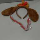 Antler Headband with Dog Ears Costume Set,Headpiece Collar Nose Tail Dress Up Accessories for Kids,Adults,Dogs Christmas