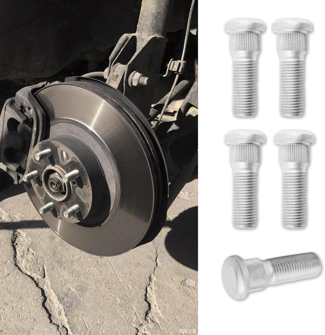 5PCS Wheel Studs, Steel Tire Studs, 49mm Long & M12x1.5 Steel Lug Bolts, Wheel Lug Stud Car Accessories Compatible with Chevy Lexus Toyota Scion Pontiac,Replace #610-266 90942-02049 (5Pcs)