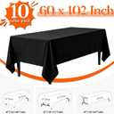 10 Pack Black Tablecloths 60x102 Inch Black Table Cloth for 6 Foot Rectangle Tables, Wrinkle Resistant Rectangular Tablecloth Washable Polyester Fabric Table Covers for Party Banquet Wedding Buffet