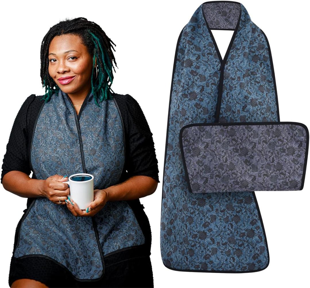 Reversible Adult Bib Scarf - Dignified Alternative to Adult Bibs | Washable and Reusable Clothing Protectors
