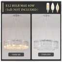 Modern 24 Chrome Chandeliers 10-Light Crystal Glass Round Chandelier Luxury Drum Ceiling Pendant Light Fixtures 2 Tiers Hanging Lighting for Dining Room Foyer Living Room Bedroom