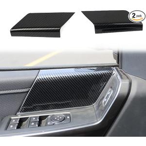 Korlot Carbon Fiber Grain Door Panel Handles Cover Trims Accessories for Ford F150 2021+ for 2023 F250 F350 Super Duty(Front Door)