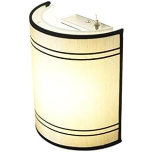 Maichis 12V LED RV Wall Sconce, Beige Fabric Shade, Stainless Steel Base, 4.69" L x 4.3" W x 8.5" H, Indoor Use, Modern Style, Bedroom, RV, Trailer, Motorhome, Boat