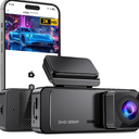 Dash Cam 1296P Front Dashcam, V300 WiFi Dash Camera for Cars with App, Night Vision, Mini Hidden Single Car Camera, Loop Recording, 24H Parking Mode, Support 256GB Max, Black