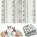 VCEPJH Bunny Floor Mat 55 x 78.7in Rabbit Cage Liner Washable Large Reusable Guinea Pigs Rug Anti-Slip Whelping Pads for Small Pet Dogs Puppy Chinchillas Ferrets Cats