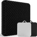 Extra-Large Gel Seat Cushion for Long Sitting - Back, Hip, Tailbone Pain Relief Cushion - Gel Seat Cushion for Office Chair, Cars - Egg Seat Gel Cushion for Wheelchair Pressure Relief Black