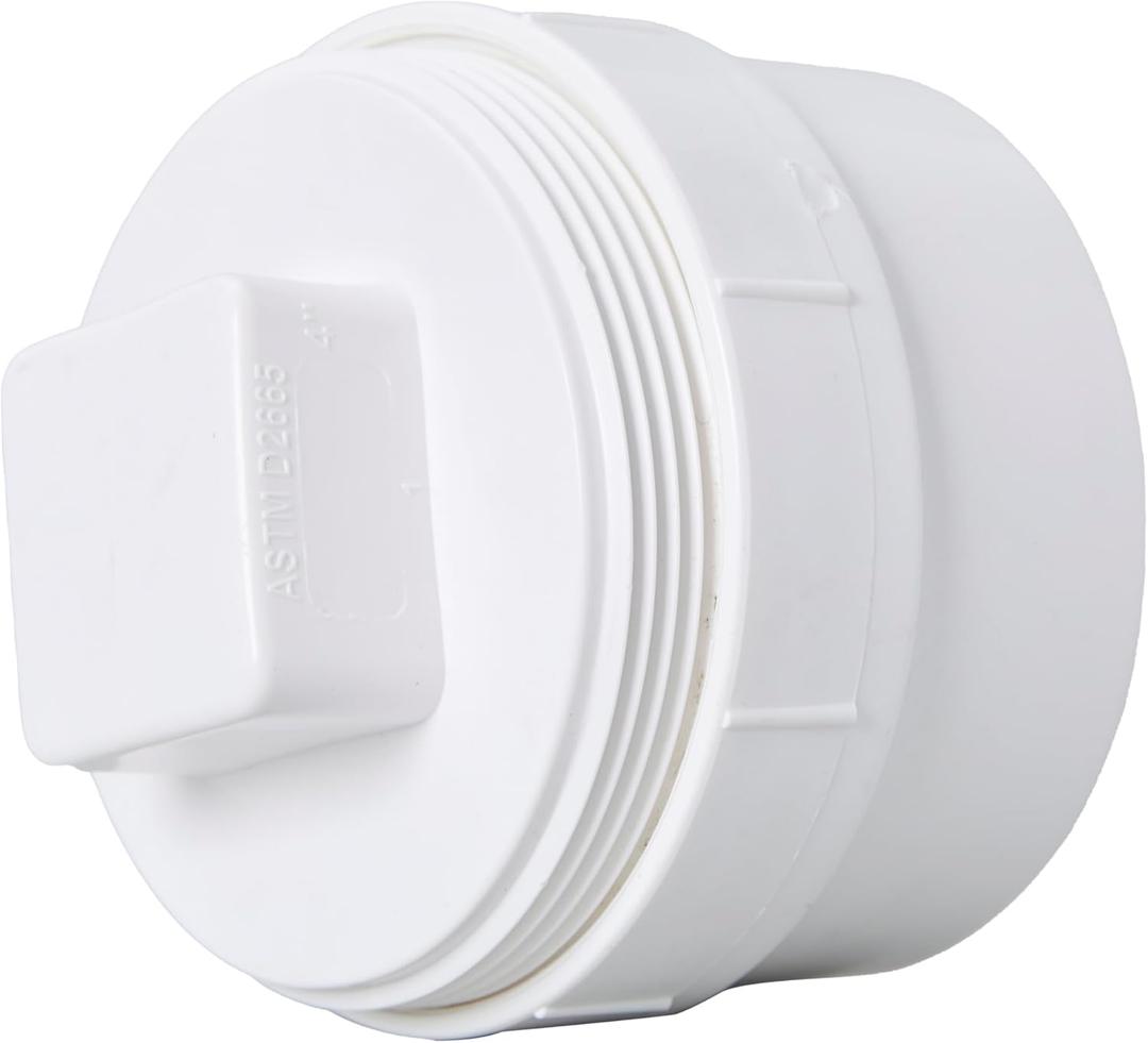 6" Pvc Sewer Cleanout Adapter With Plug Pipe Cover Cap Fitting,PVC DWV Drainage Sewer Cleanout for Outdoor Garden (6 inch)