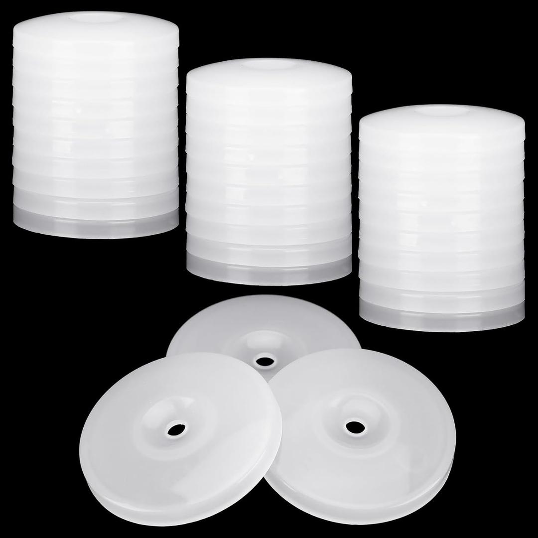 Marsui 500pcs Plastic Cap Washers Use with Nails or Screws Cap Washer 1-1/8'' Flat for Hanging Holiday Light Decor Installing Roofing Felt Rigid Board Insulation House Wrap