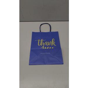 DjinnGlory 100 Pack Small Navy Blue Thank You Paper Gift Goodie Bags with Handles 9x5.5x3.15 Inch for Shopping Birthday Wedding Bridal Baby Shower Graduation 2024 Party Favors