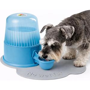 Pet Water Dispenser for Dogs and Cats, 67.6 oz Gravity-Fed Water Bowl for Clean Drinking, Prevents Wet Fur, BPA-Free Polypropylene, Vida Mansa (Clear Light Blue)