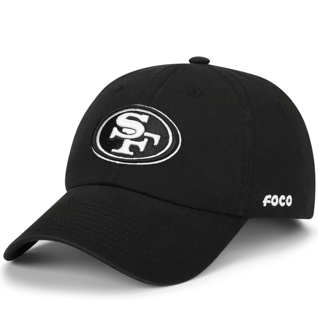 FOCO Men's NFL Team Logo Black & White Casual Hat Caps