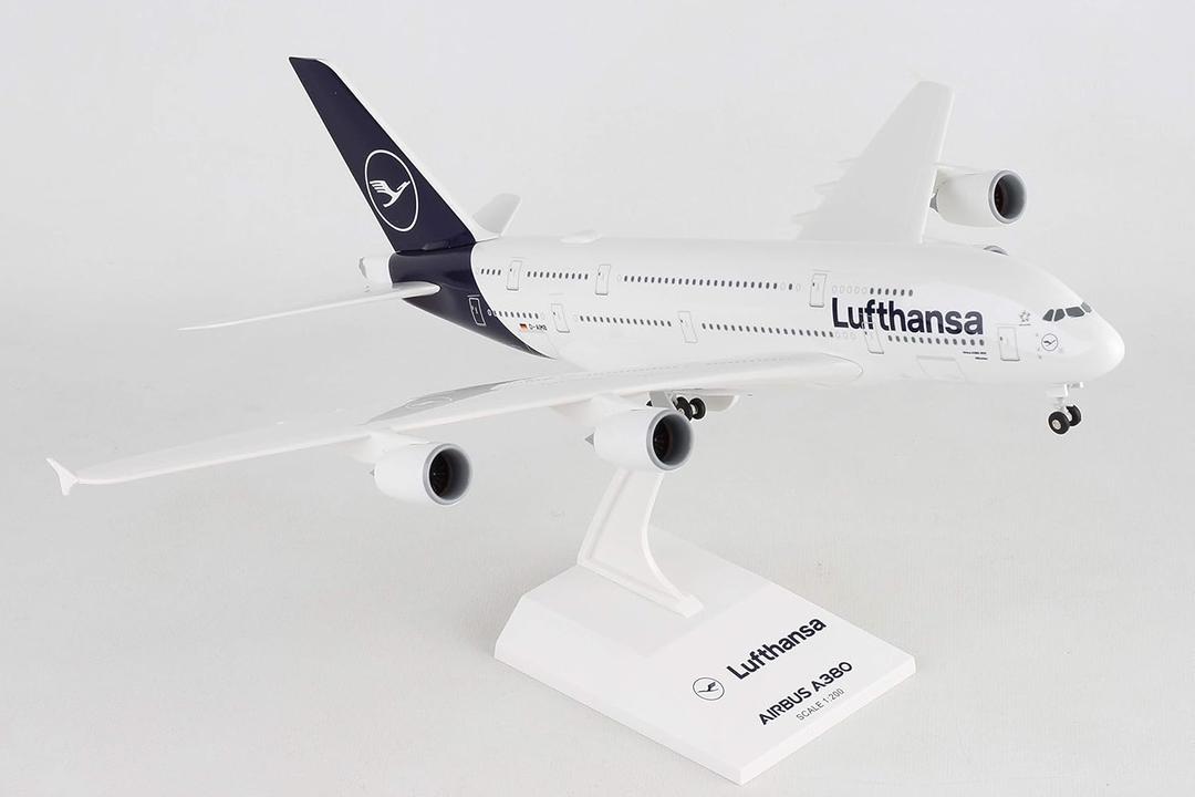 Skymarks Lufthansa Airbus A380 1/200 Collectible Scale Model with Landing Gear & Display Stand Officially Licensed Collectible in New Livery for Ages 14+
