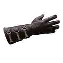 URBAN BUCK Real Sheepskin Leather Sky Gauntlet Costume Glove - Regular Fit Long Arm Cuff Mens Premium Buckles Unlined Cosplay Gloves Brown Right Hand (XL)