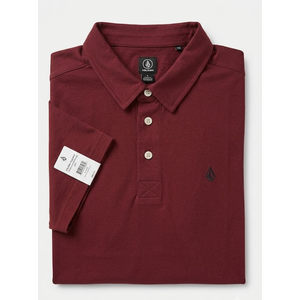 Red Maroon Short Sleeve Beach Grunge Polo Shirt Mens Large
