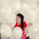 Jobkoo White Sand Balloons, 12 Inch 30 Pcs Beige Balloon Boho White Latex Cream Balloons Matte Off White Sand Neutral Helium Balloons for Birthday Wedding Baby Shower Anniversary Party Decorations